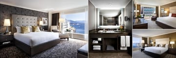 Fairmont Waterfront, (clockwise from left): Fairmont Gold View Room, Fairmont Gold View Room Bathroom, Fairmont Room and Signature Harbour View Room