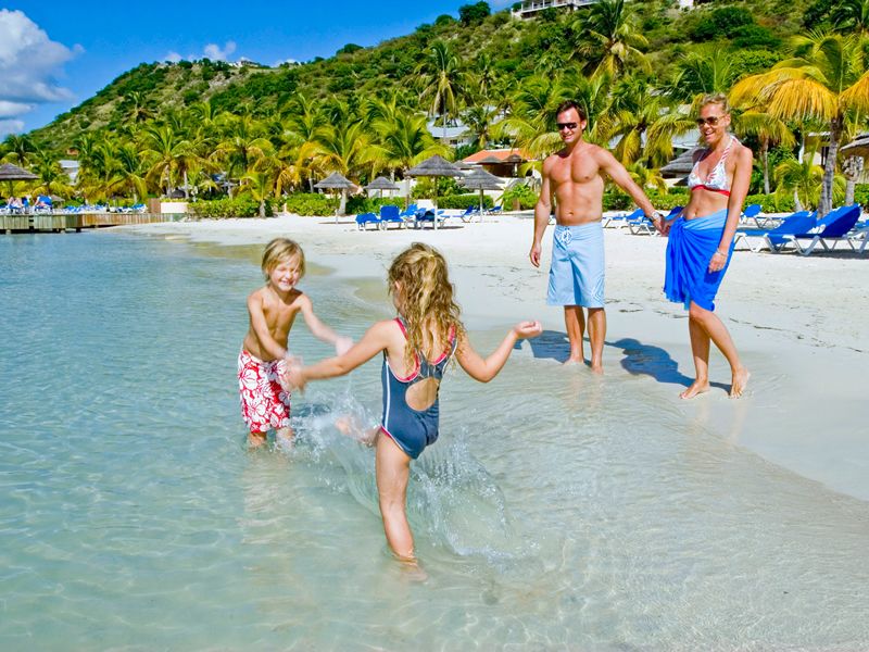 Family fun on the beach at St James's Club & Villas