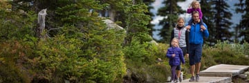 Family exploring in British Columbia