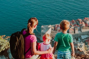 Family overlooking Dubrovnik