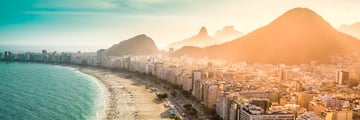 Famous Copacabana Beach Aerial View