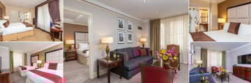 Fitzpatrick Manhattan, (clockwise from top left): Deluxe Room One Queen, Deluxe Suite, Deluxe Suite One Queen Bedroom, Deluxe Suite Lounge and Deluxe Room Two Queens