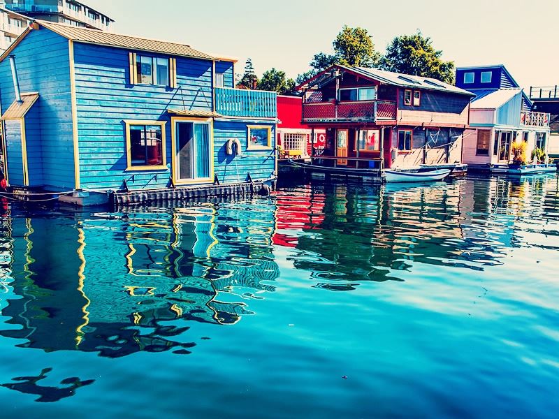 Floating homes in Victoria, British Columbia
