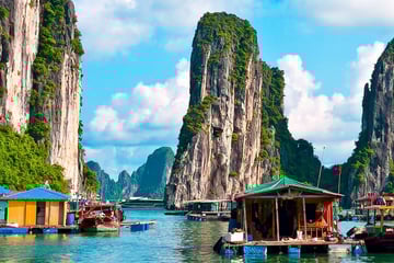 Floating Village Rock Island Halong Bay