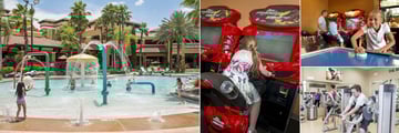 Floridays Resort Orlando, Pool Splash Zone, Games Room Super Bikes, Games Room and Fitness Centre