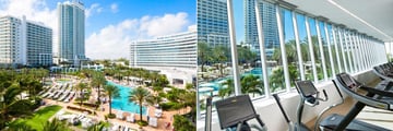 Resort Exterior and View from the Fitness Centre at Fontainebleau Miami Beach