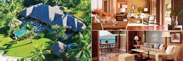 Four Seasons Bora Bora, Two Bedroom Villa (left and top right), and Overwater Villa (bottom right)