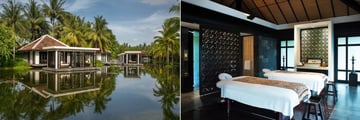 Four Seasons Resort The Nam Hai, Spa Exterior and Couples Treatment Room