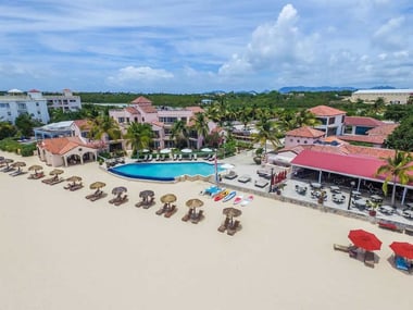 Aerial view of Frangipani Beach Hotel