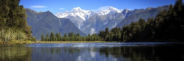 Franz Josef Glacier, a view from Lake Matheson