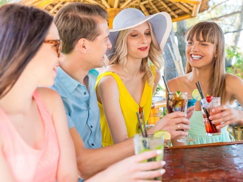Friends having fun on holiday