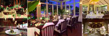 Furama Resort, (clockwise from top left): Cafe Indochine, Don Cipriani's, Danaksara, Hai Van Lounge and The Fan