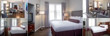 Georgian Terrace Hotel, (clockwise from top left): Premier One Bedroom Suite Living Room, Standard Bedroom, One Bedroom Suite Living Room, Suite Bedroom and Premier One Bedroom Suite Bedroom 