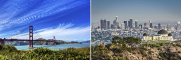 Golden Gate Bridge, San Francisco & Griffith Park Observatory, Los Angeles