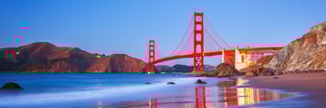 Golden Gate Bridge at dusk