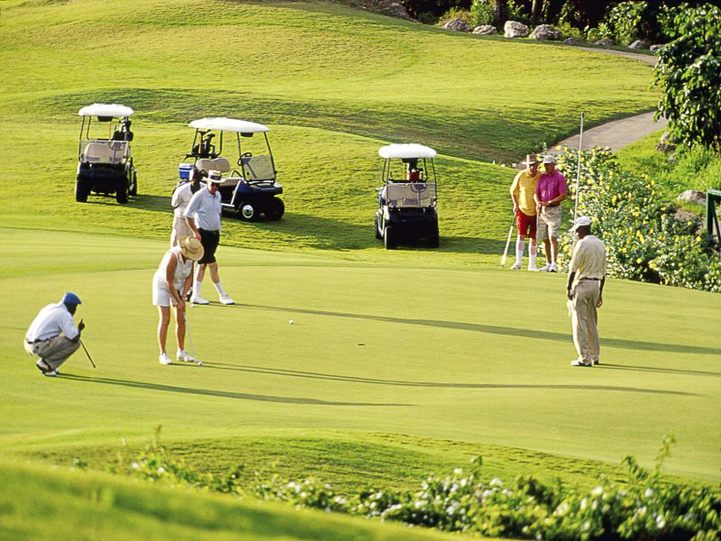 Golfing in the tropical sunshine