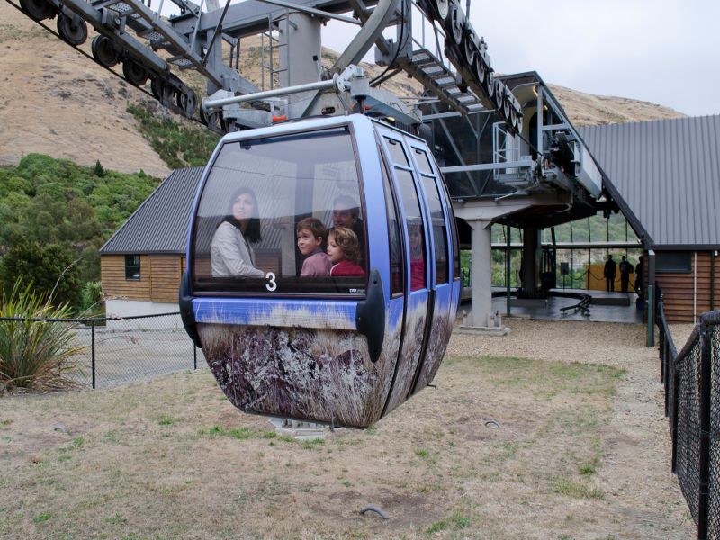 family on gondola ride in Christchurch, NZ