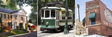 Graceland, Electric street trolley & Sun Studio in Memphis, Tennessee