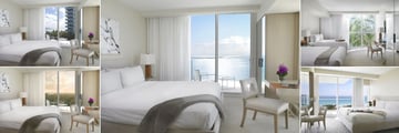 Grand Beach Hotel Surfside, (clockwise from top left): King Pool View Room, King Room, West Double Standard Room, King Oceanfront Room and King Sunset View Room