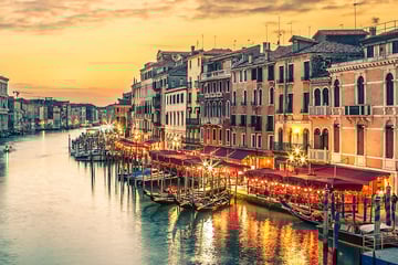 Grand Canal from Rialto Bridge in Venice, Italy