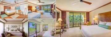Grand Hyatt Kauai Resort and Spa, (clockwise from top left): Pool Suite, Deluxe Ocean View Room, Standard King Room, Suite and Suite