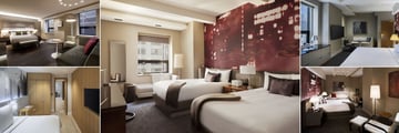 Grand Hyatt New York, (clockwise from top left): Executive King, Double Guest Room, Grand Deluxe King, Grand Club King and Presidential Suite