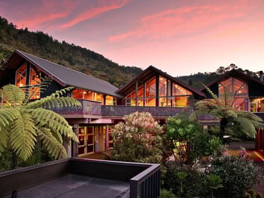Resort at sunset
