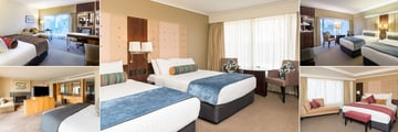 Grand Millennium Hotel, (clockwise from top left): King Room, Family Room, Twin Room, Junior Suite with Balcony and Grand M Suite