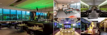 Grand Millennium Hotel, (clockwise from left): Millennium Cafe, Club Lounge, Katsura Restaurant, Katsura Teppanyaki and Atrium Lounge Bar