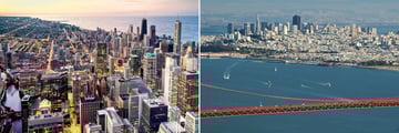 Chicago (left) and San Francisco (right)