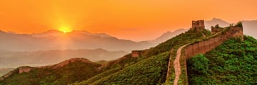 The Great Wall of China at Sunset