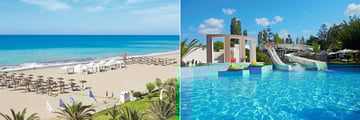 The beach and garden pool at Grecotel Creta Palace