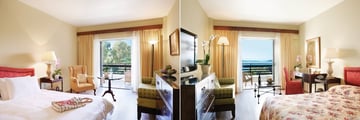Superior Room Garden View and LUX Me Sky Room Sea View at Grecotel Daphnila Bay Dassia