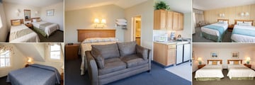 Green Harbor Resort, (clockwise from top left): Cape Codder for Four, Cape Codder for Two, One Bedroom Townhouse, Admiralty Suite and Two Bedroom One Bath Cape Codder  