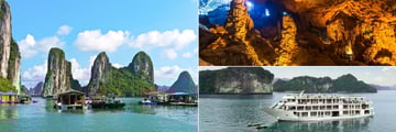 Floating Village, Surprising Cave and Cruise Boat, Halong Bay