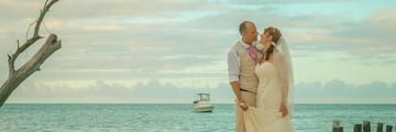 Newlyweds on the beach, Denis Private Island