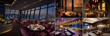 Harbour Grand Hong Kong, (clockwise from left): Le188 Restaurant and Lounge, Harbour Club Lounge, Kwan Cheuk Heen, Nagomi and Harbour Grand Cafe