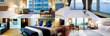 Harbour Grand Kowloon, (clockwise from top left): Courtview Room, Captain Suite, Harbour View Room and Presidential Suite