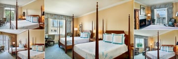 HarbourView Inn, (clockwise from top left): Park Side Room, Traditional Room, Harbourview Room, Magnolia Room and Historic Room