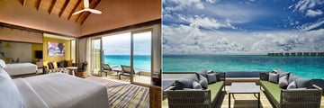 Platinum Overwater Villa with Pool and Rock Royalty Villa at Hard Rock Hotel Maldives