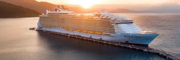 Harmony of the Seas docked in the Caribbean