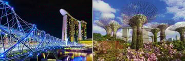 Helix Bridge & Gardens by the Bay, Singapore
