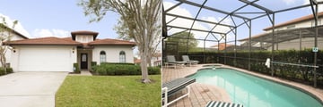 Home's Exterior and Pool and Lanai at High Grove Homes