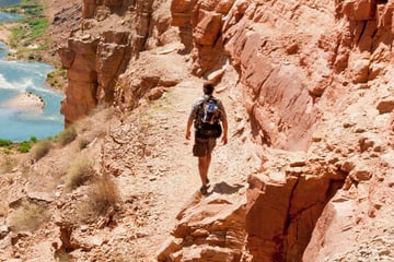 Hiking through the Grand Canyon