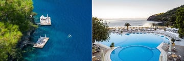 Beach jetty and main pool at Hillside Beach Club