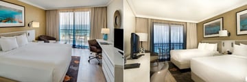 Ocean View Room and Bay View Room at Hilton Barbados Resort