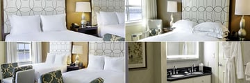 Hilton Baton Rouge Capitol Center, (clockwise from top left): Two Double Bed River View, King Bed River View, Bathroom and Two Queen Beds City View