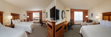 Double Queen Guest Room and King Guest Room at Hilton Garden Inn Portland Downtown Waterfront Hotel