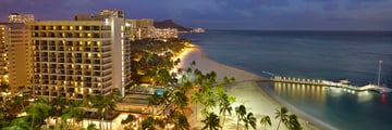 Alli Towers at Dusk at Hilton Hawaiian Village Waikiki Beach Resort