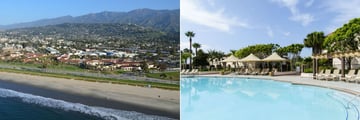 Hilton Santa Barbara Beachfront Resort, Aerial View Resort and Terraza Del Mar Snack Bar and Pool
